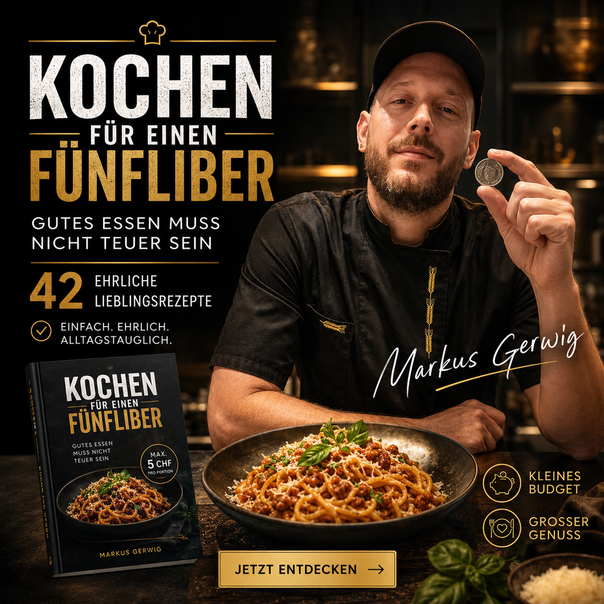 Kochen für einen Fünfliber – Gedrucktes Buch (Hardcover)